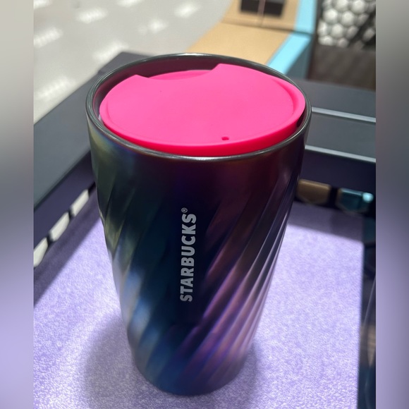 Starbucks Oil Slick Ion Ceramic Swirl Tumbler Double Wall Ceramic Cup 12oz NWT - Picture 11 of 13